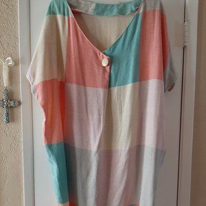 Raw Silk Color Block Dress